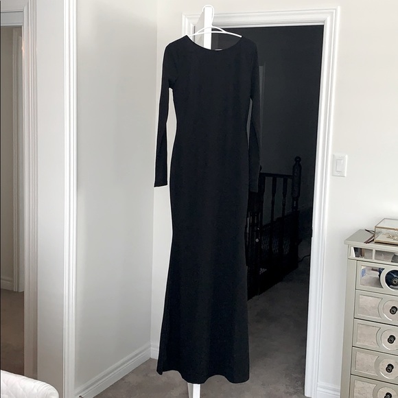 Symphony Deep Back Gown in Black - Picture 1 of 4